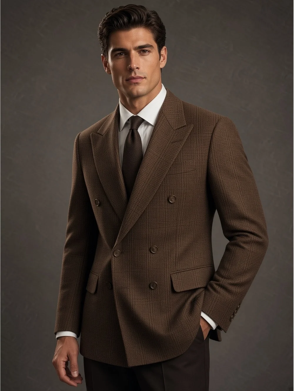 Christian Dior men brown wool jacket 40R